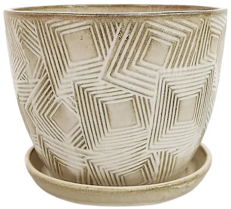 Kvetináč R991-7.5SC-HZY 19,5x19,5x16 cm béžová