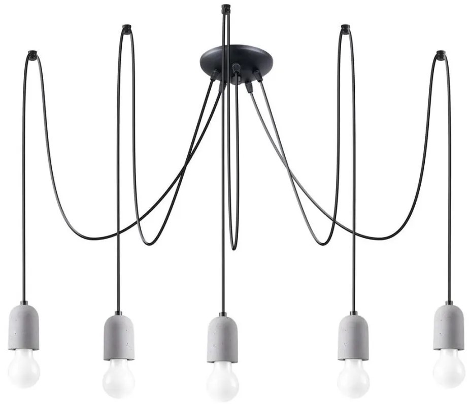 Sollux SL.1161 - Luster na lanku NESO 5xE27/15W/230V pavúk betón