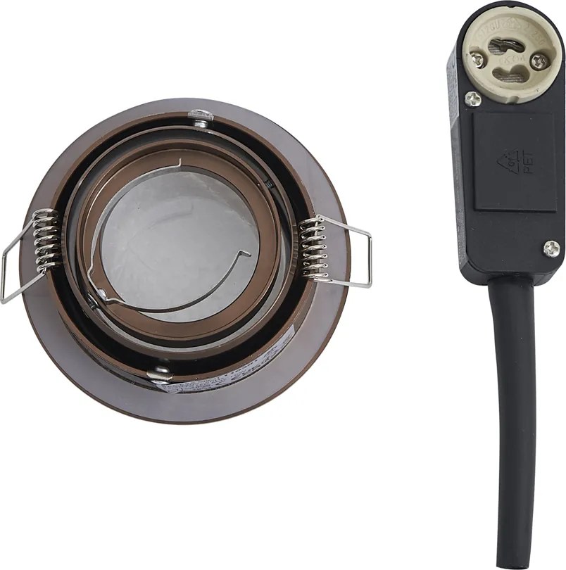 Moderné zapustené bodové svietidlo tmavý bronz otočné a naklápacie IP44 - Chuck