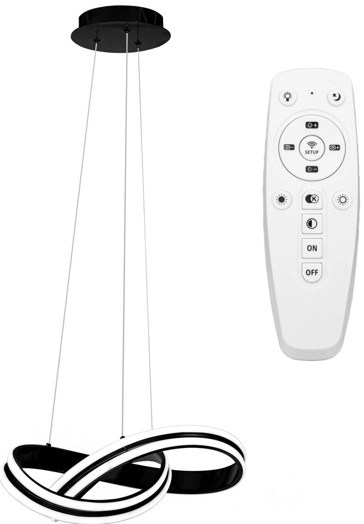 Toolight - LED závesné svietidlo APP817-CP + diaľkové ovládanie, čierna, OSW-04027