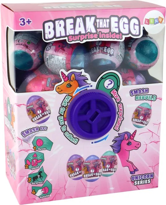 LEAN Toys Praskajúce vajíčko Glitter Unicorn Kresba farebná škrupina 12 ele.