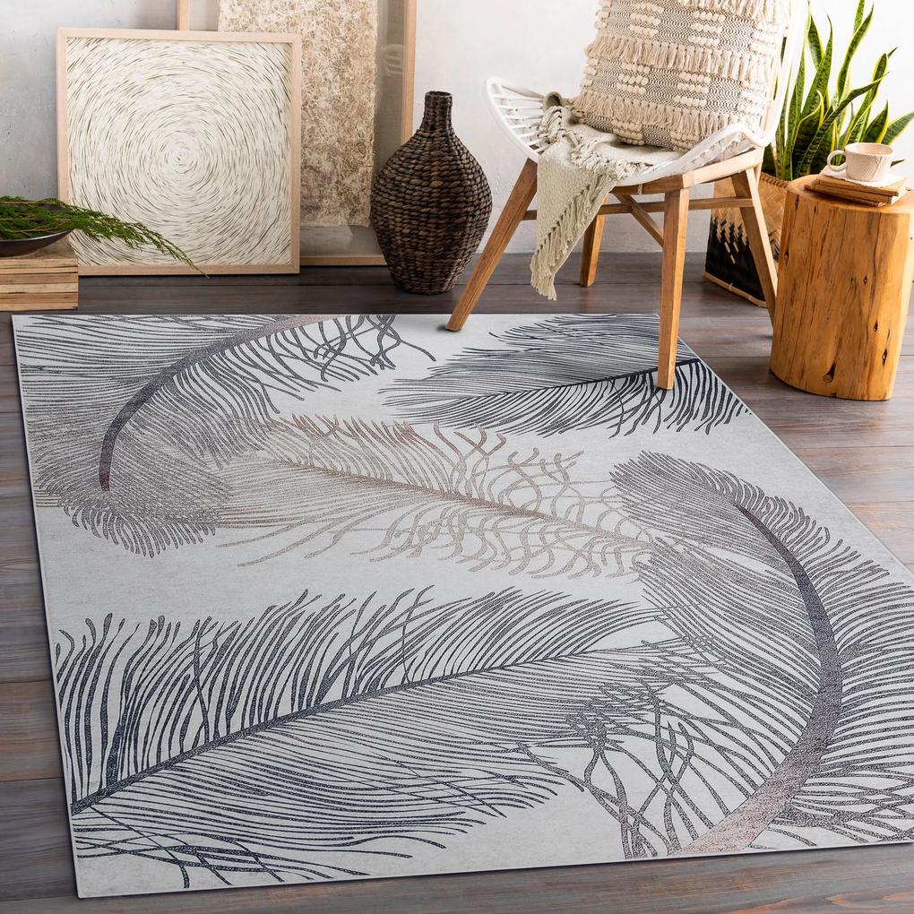 ANDRE 1147 umývací koberec Perie, protišmykový - béžová Veľkosť: 120x170 cm