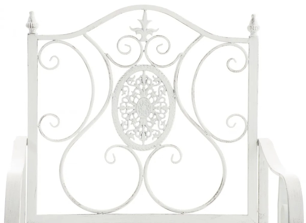 Kovová stolička Punjab s područkami - Biela antik