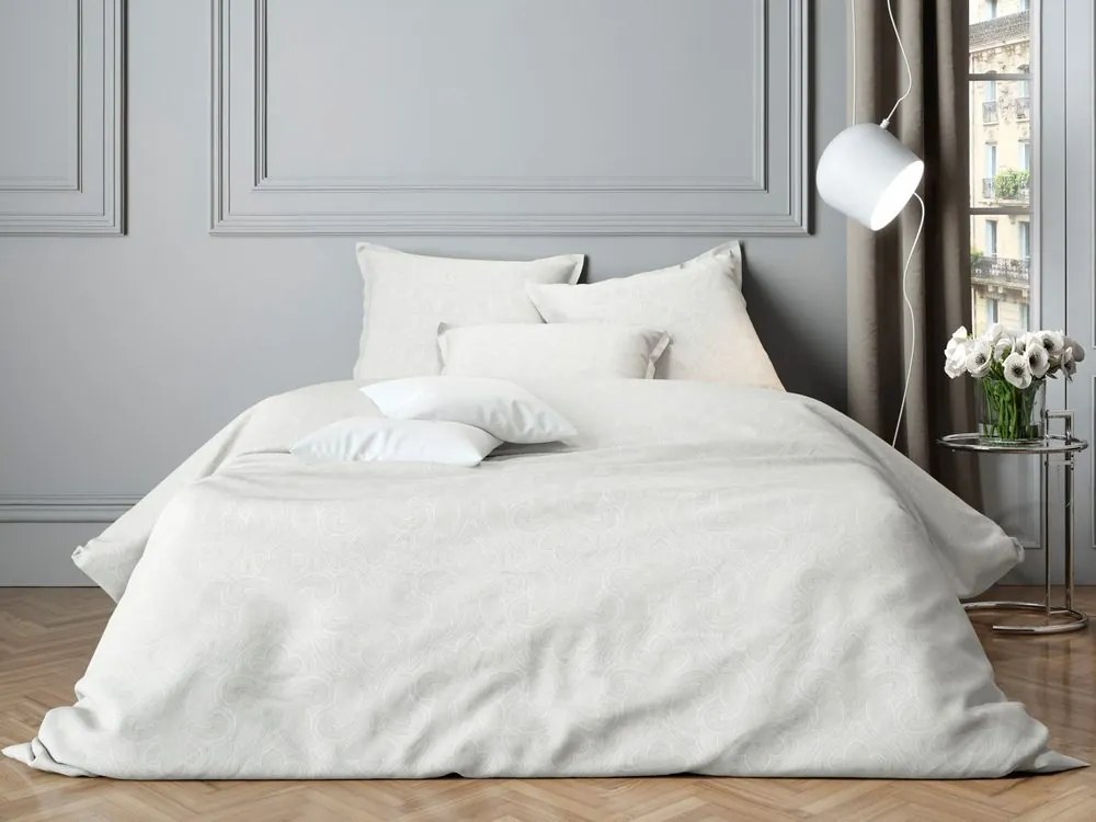 Mistral Home obliečky bavlnený satén Paisley White - 140x220 / 70x90 cm
