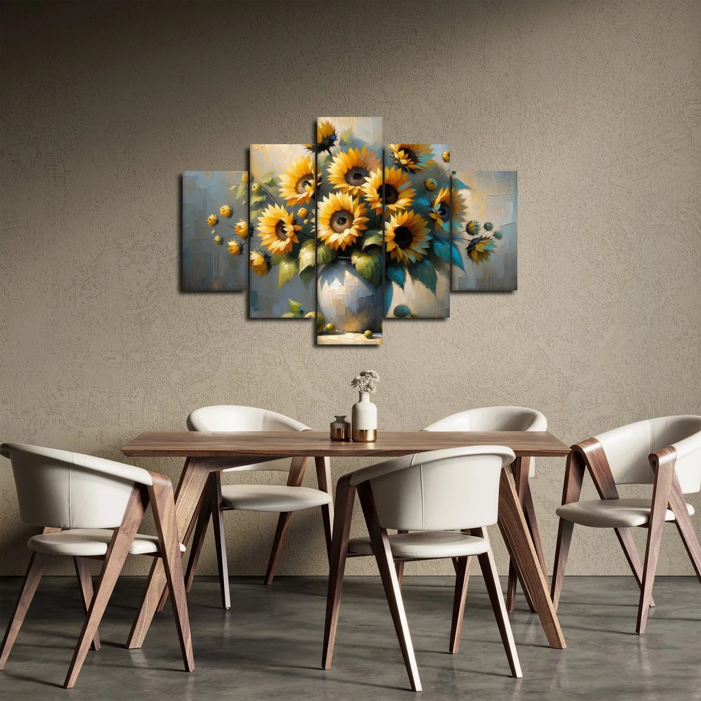 Obraz – Váza so slnečnicami (150x105 cm)