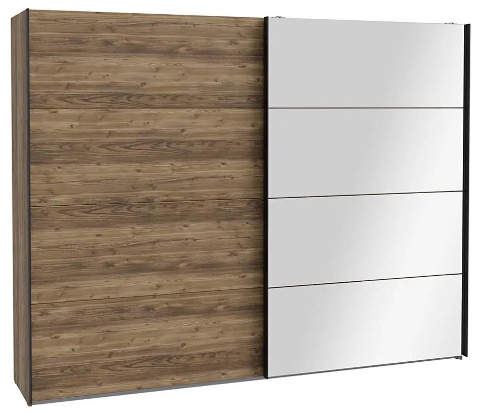 Šatníková skriňa so zrkadlom OREN 270x210 cm dub artisan