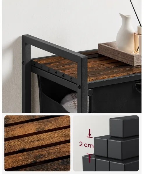 Kôš na bielizeň REX hnedá/čierna