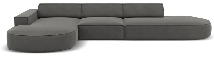 Sivá zamatová rohová pohovka (ľavý roh) Jodie - Micadoni Home