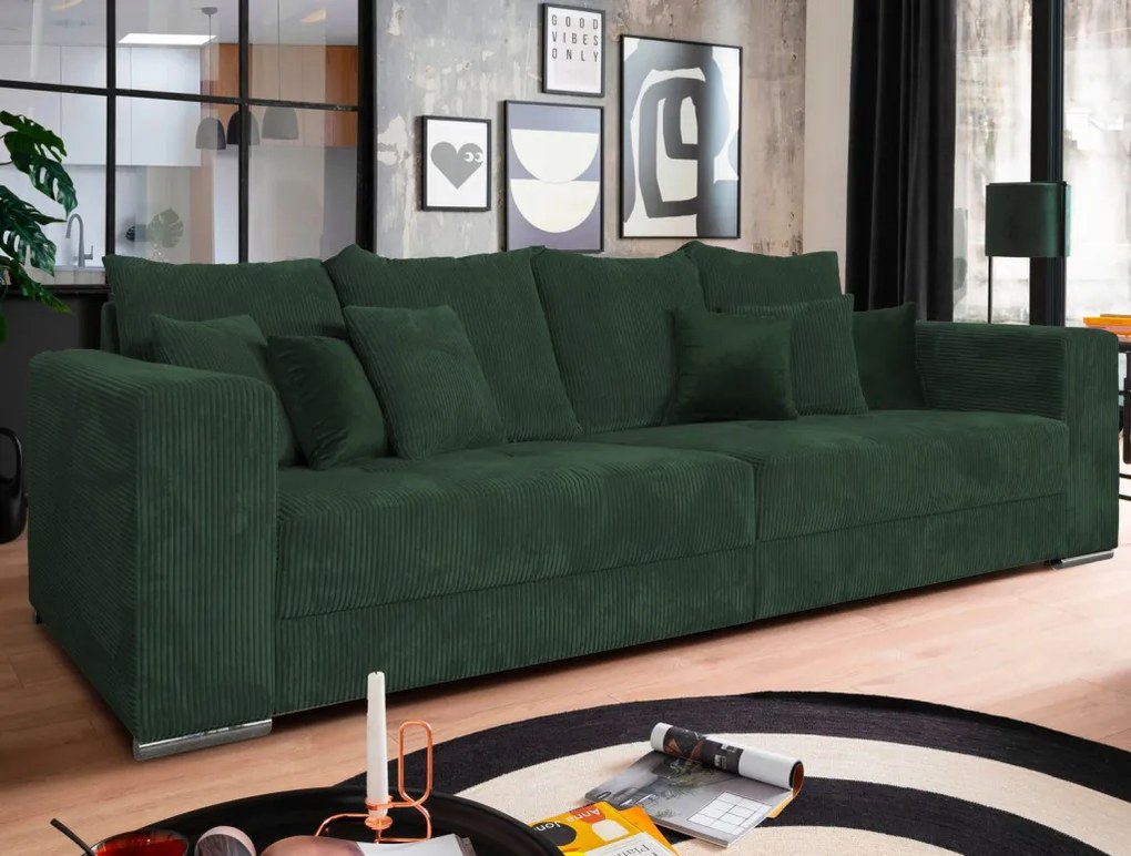 Pohovka Richard, fľaškovo zelená látka