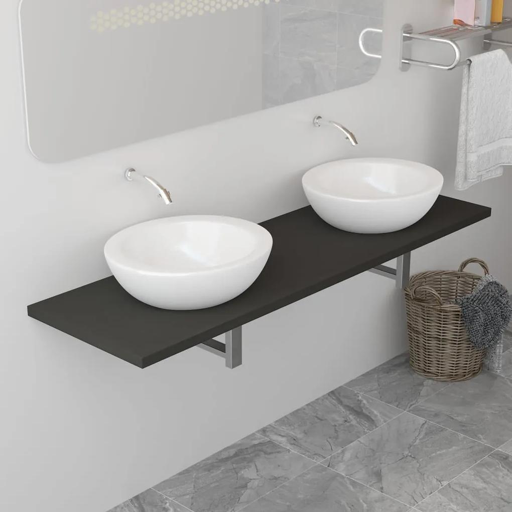 vidaXL Kúpeľňový nábytok, sivý 160x40x16,3 cm