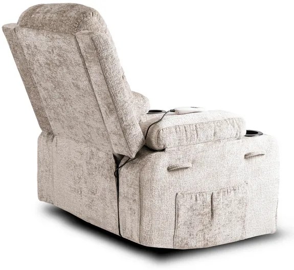 Masážne polohovateľné kreslo ARIEN bežový zamat - vintino.sk