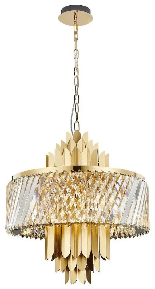 Luster na reťazi MARGOT 9xE14/40W/230V pr. 55 cm zlatá