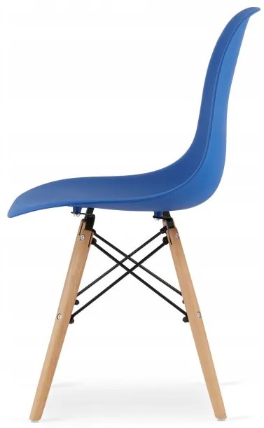 Jedálenský stôl TODI biely 80 cm so štyrmi stoličkami OSAKA modré