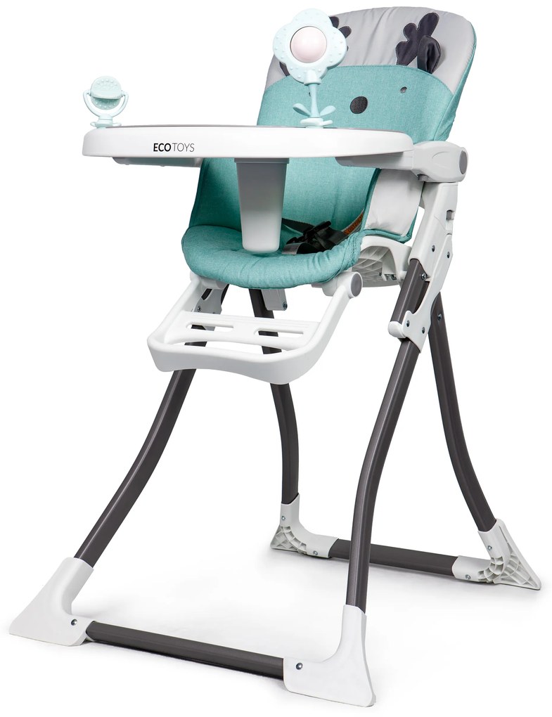 EcoToys Detská skladacia stolička na kŕmenie - zelená