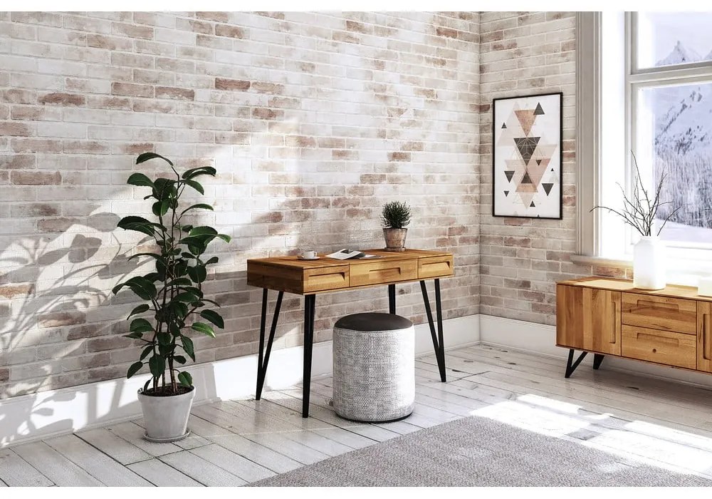 Toaletný stolík z dubového dreva 120x53 cm Golo - The Beds