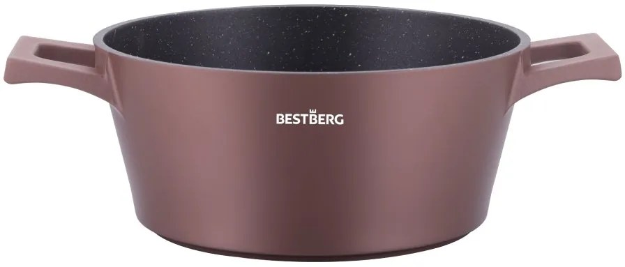 bestBerg BBN-1014C 14-dielna prémiová súprava riadu s nepriľnavým mramorovým povrchom / meď