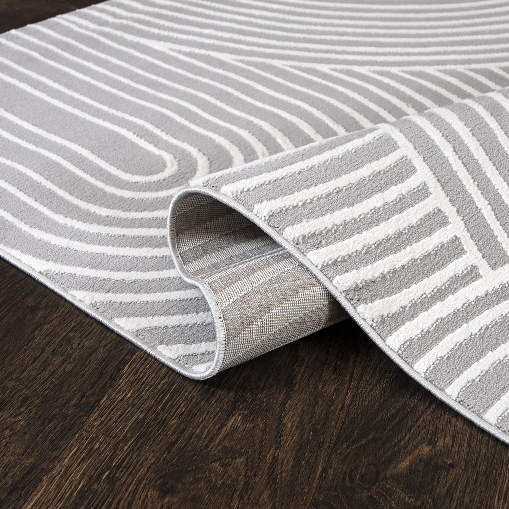 TA Koberec NG89A ŠEDÁ/BIELA ELLEN Rozmer: 120x170 cm