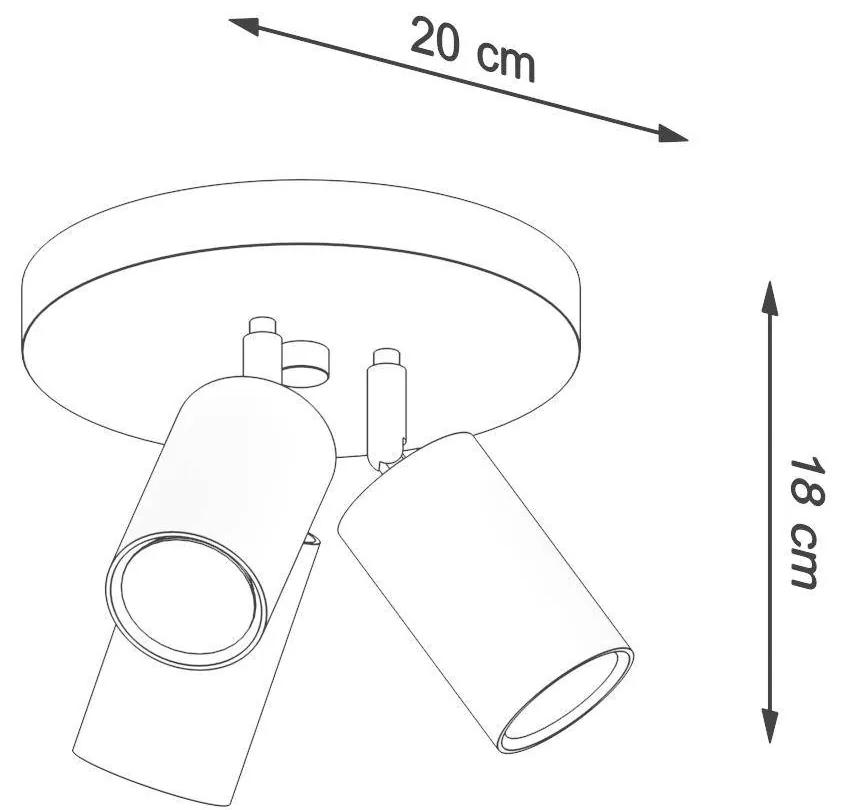 Stropné svietidlo Ring, 1x biele kovové tienidlo, (možnosť polohovania)