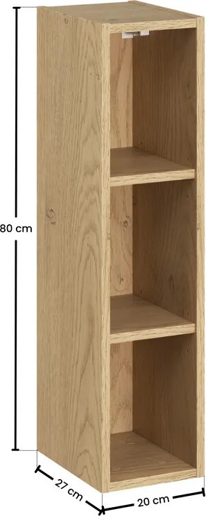 Závěsná koupelnová skříňka UNI 50 cm kašmírová/dub cremona