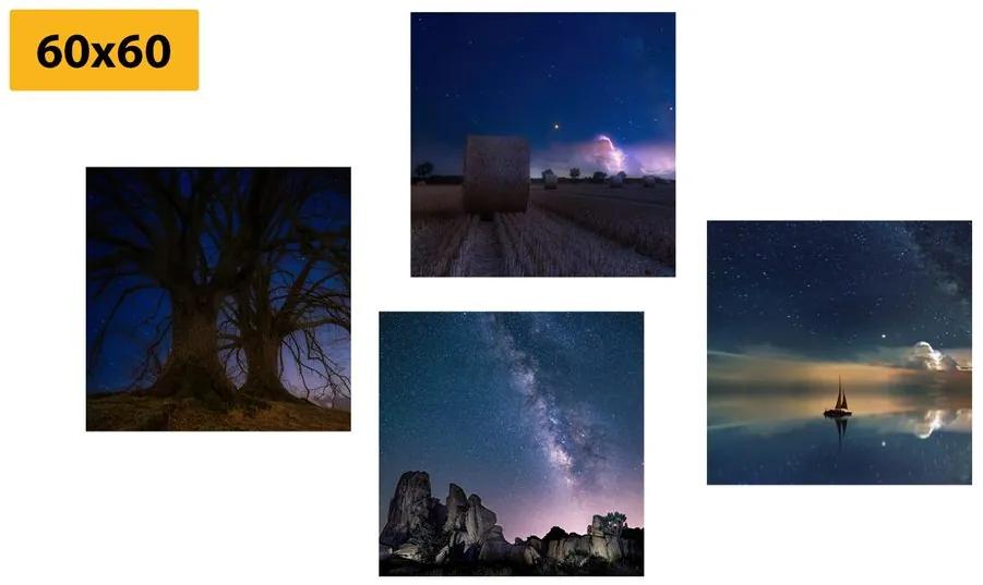Set obrazov čarovná nočná krajina