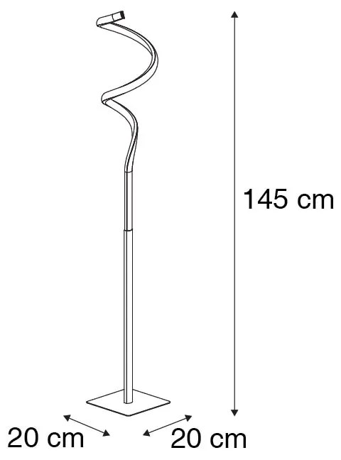 Stojaca lampa čierna vrátane LED s 3-stupňovým stmievačom - Koers