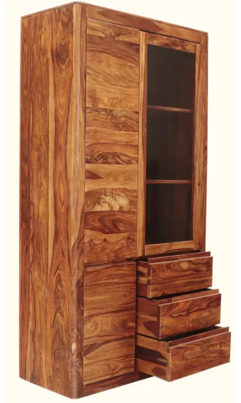 Indický nábytok - Vitrína Tina 100x190x45 indický masív palisander Super natural