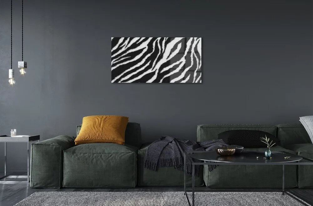 Sklenený obraz zebra fur 140x70 cm