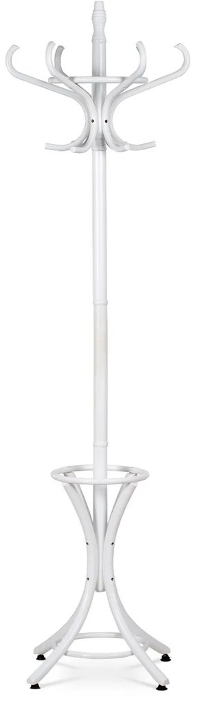 Drevený masívny vešiak biela matná, 185 cm