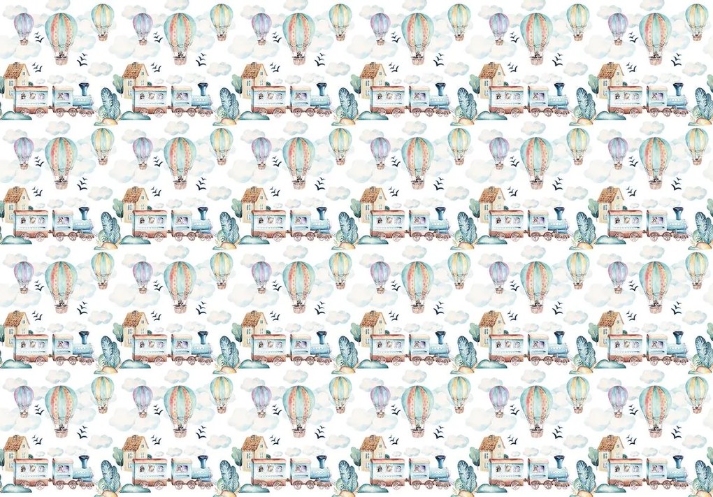 Fototapeta - Choo-choo a balóny (152,5x104 cm)