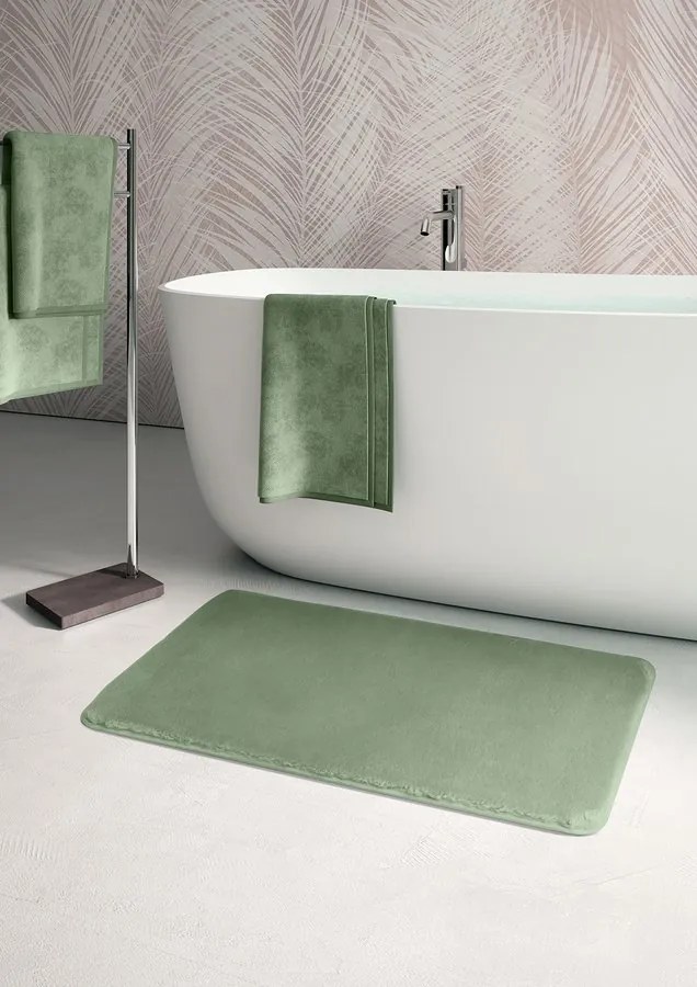 Gedy Gedy, FUZZY kúpeľňová predložka, 60x100cm, 100% polyester, protišmyk, zelená, 96FY100607