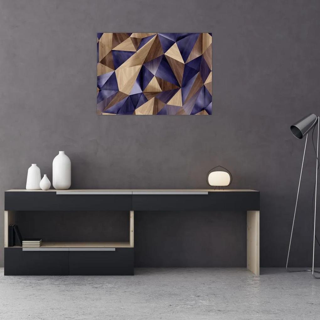 Obraz - 3D drevené trojuholníky (70x50 cm)