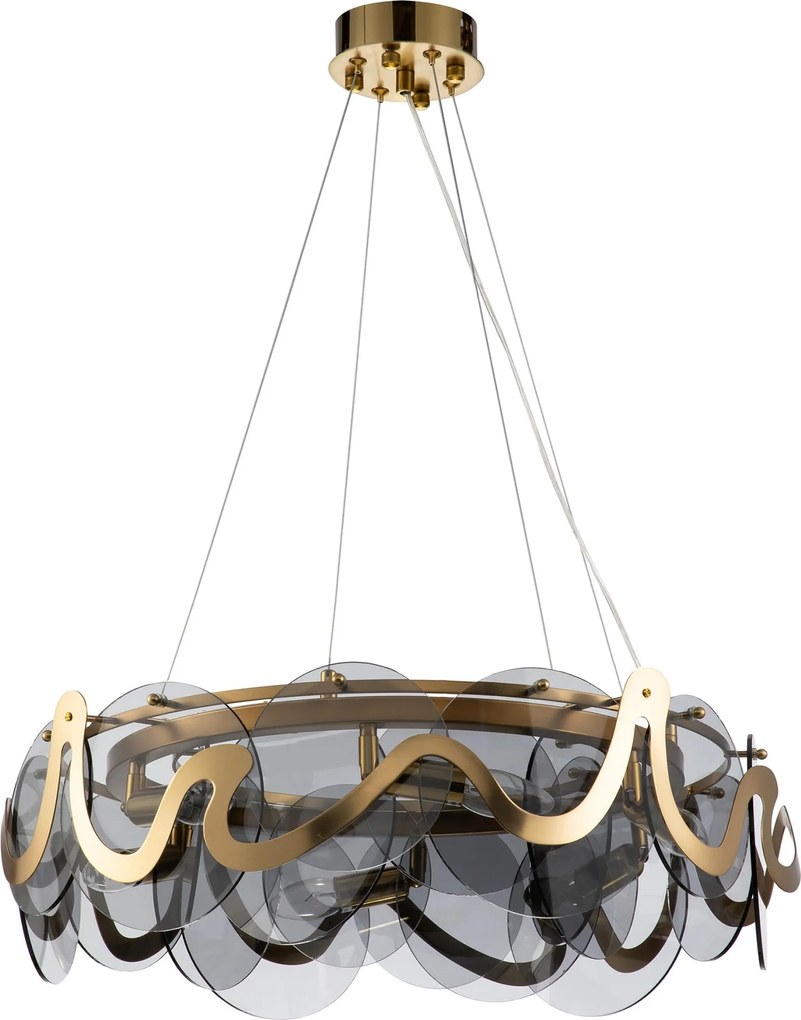 Toolight Toolight, stropné svietidlo 8xE14, APP1545-8CP zlatá matná-šedá, OSW-04065