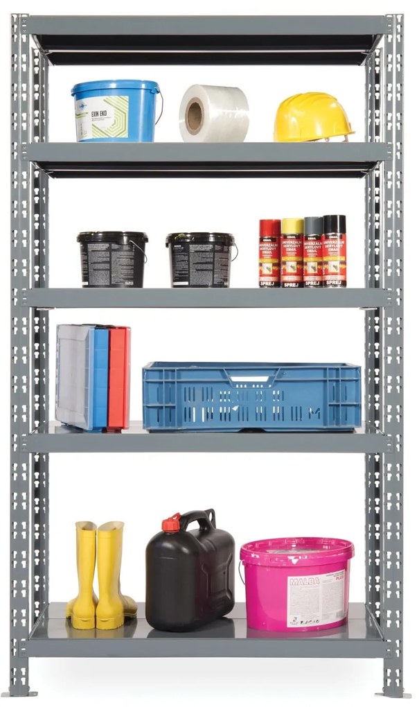 Policový regál 1+1 ZADARMO, 1800x1200x400 mm, 5 políc, nosnosť police 300 kg, základná