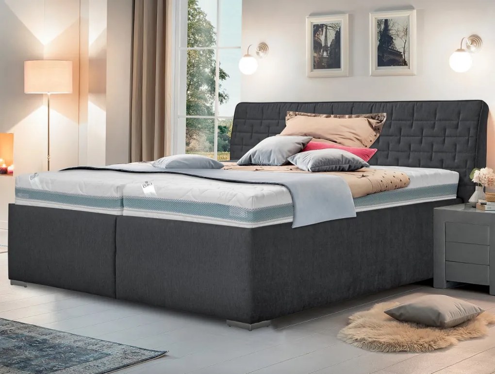 Posteľ Rita 180x200 cm, antracitová látka