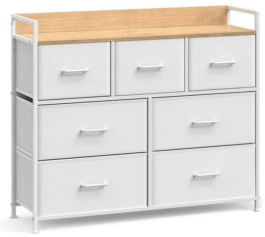 Komoda KIRA so zásuvkami, biela/hnedá