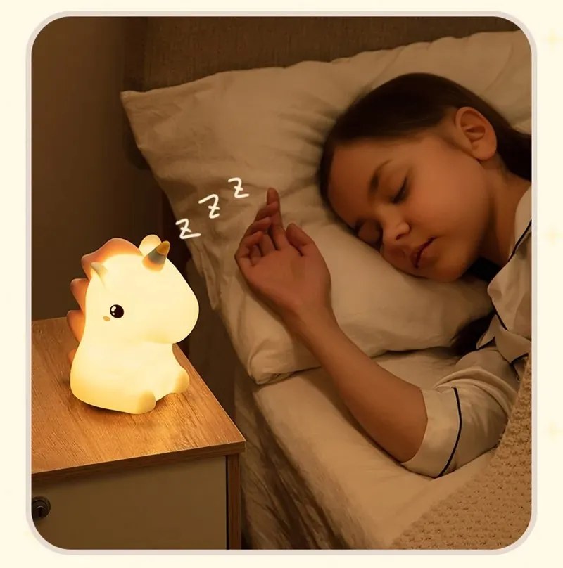 Detská stolná LED lampa Unicorn biela