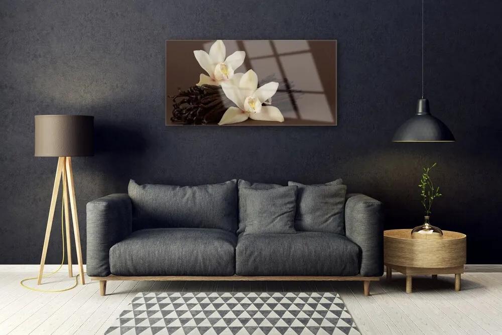 Skleneny obraz Kvety vanilky do kuchyne 120x60 cm