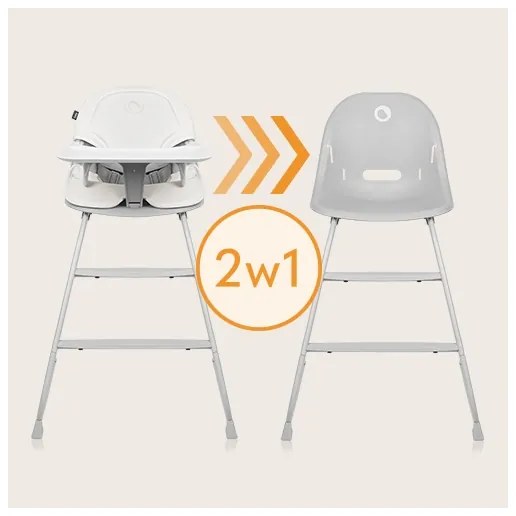 Lionelo - Detská jedálenská stolička 2v1 DALIA biela/šedá