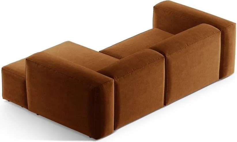 Rohová pohovka v tehlovej farbe (pravý roh/s leňoškou) Bergamo – Cosmopolitan Design