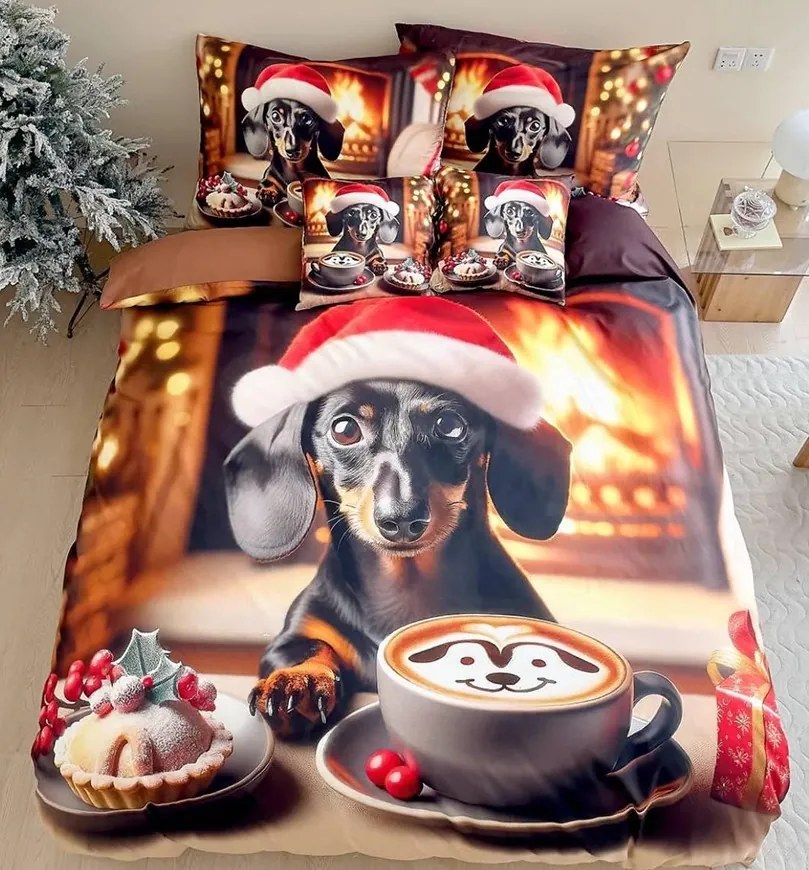 Obliečky Vianočný vzor 34 Bavlna 3-dielna súprava