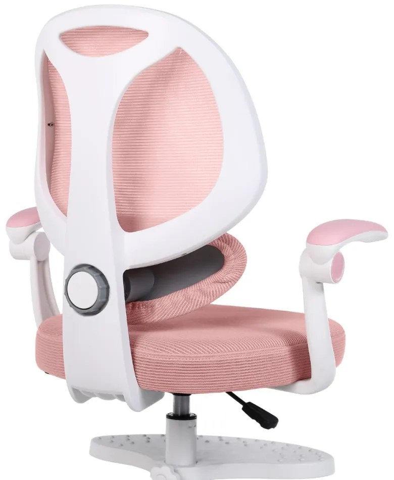 Detská otočná stolička Neoseat JUNI 009 s podnožou — látka, ružová