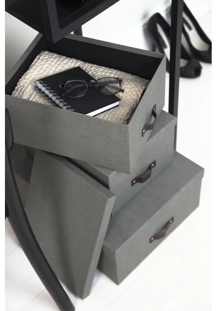 Úložné boxy s vekom v súprave 3 ks Inge – Bigso Box of Sweden