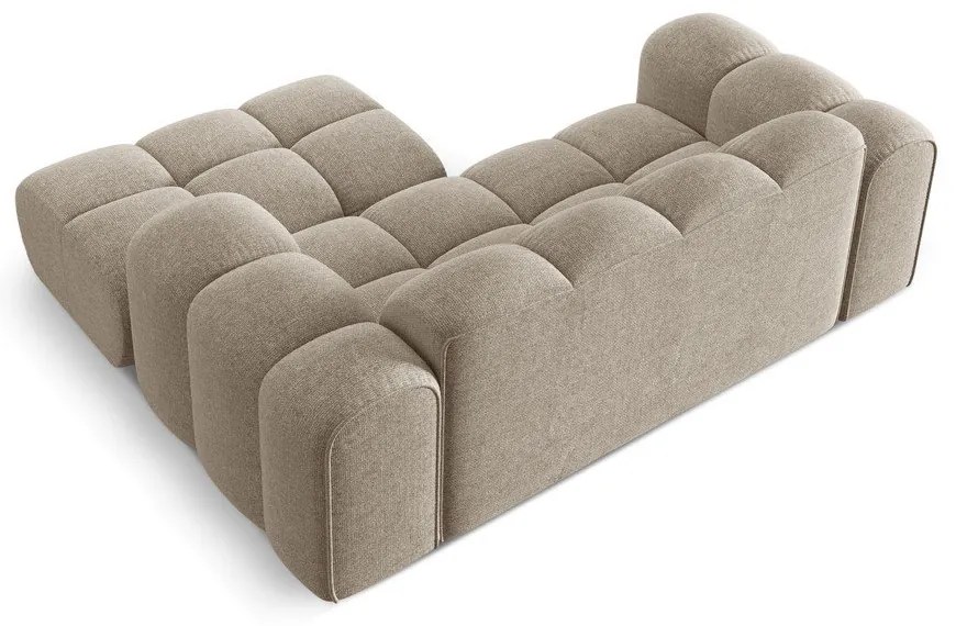 Svetlohnedá ženilková rohová pohovka (pravý roh/s leňoškou) Treno – Cosmopolitan Design