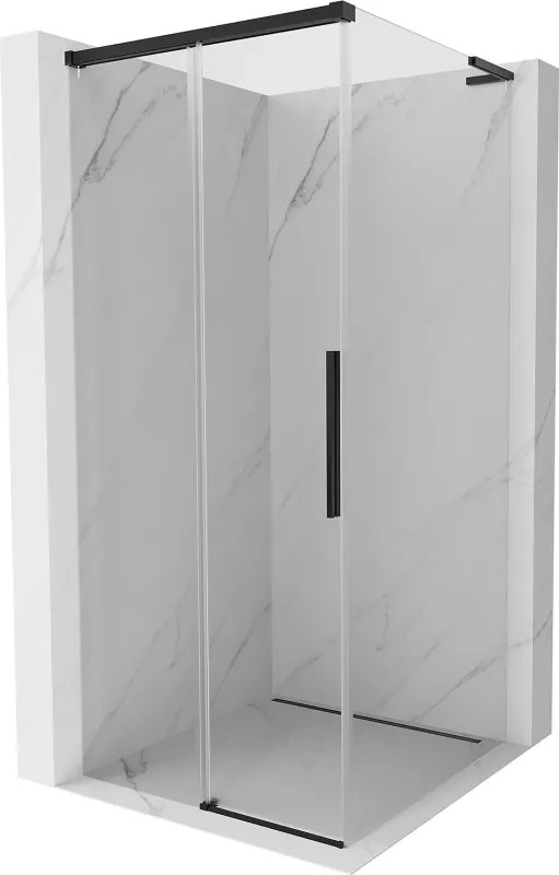 Mexen Rox, L posuvný sprchový kút 95 x 95 cm, číre sklo, čierny profil, 8C2L-095-095-70-00