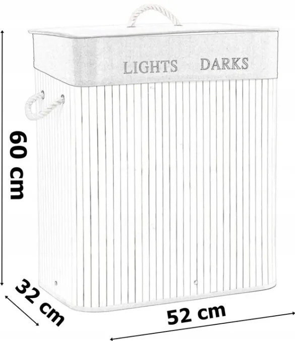 Kôš na bielizeň 2 priehradkový, bambusový