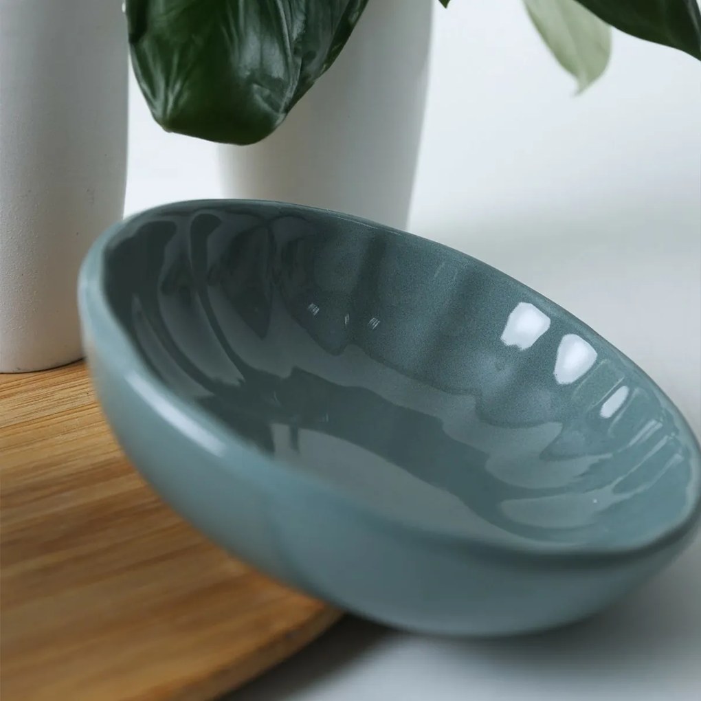 Súprava 6 kameninových misiek Laguna 12 cm, petrolejová