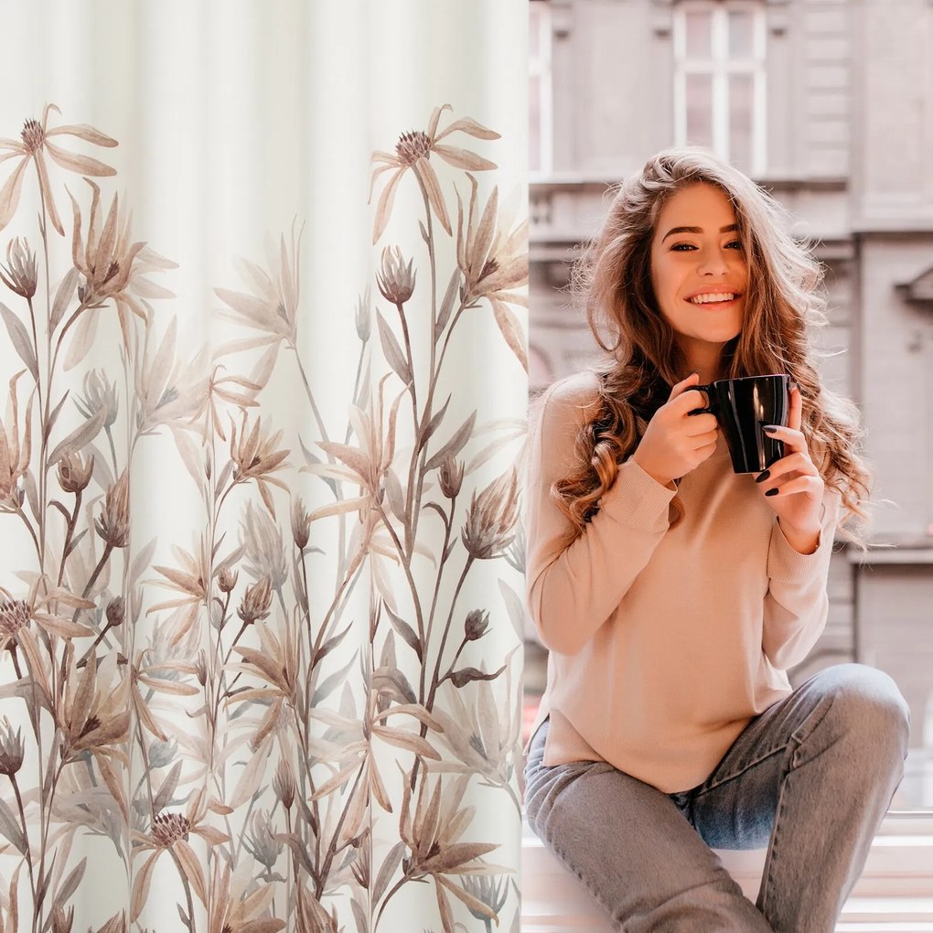 ZATEMŇOVACÍ ZÁVES NA KRÚŽKOCH INEZ 140X250 CM VZOROVANÝ