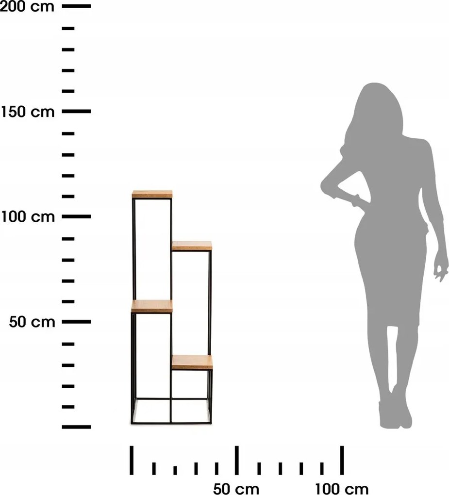 STOJAN NA KVETINÁČ KASKADA 110X40X40 CM ČIERNA/HNEDÁ