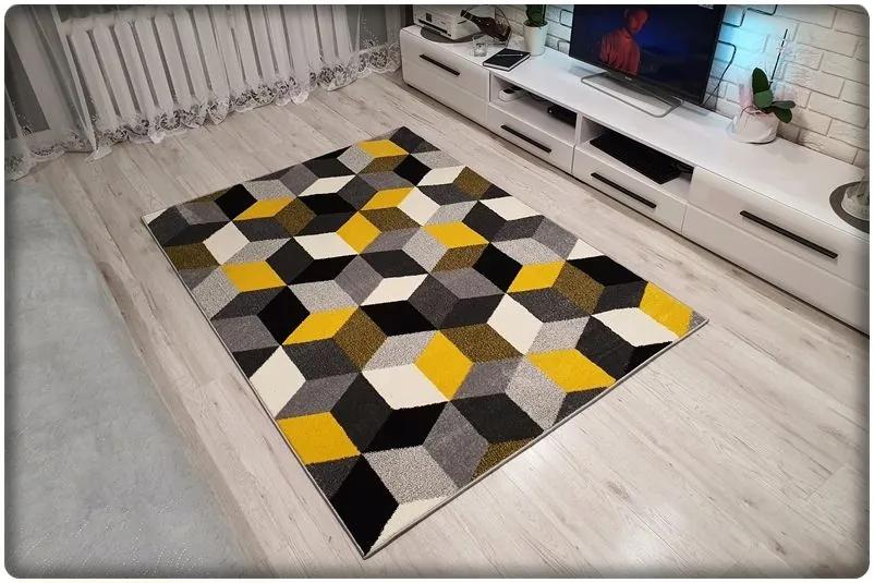 Dekorstudio Moderný koberec SUMATRA - Žlté kosoštvorce Rozmer koberca: 60x100cm