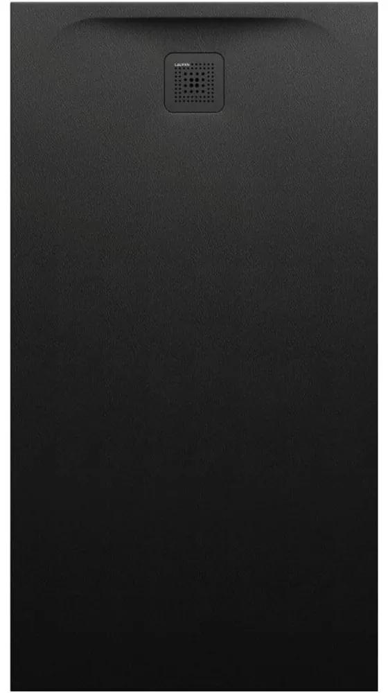 LAUFEN Pro obdĺžniková sprchová vanička z materiálu Marbond, odtok na kratšej strane, 1500 x 800 x 42 mm, čierna matná, H2139510800001
